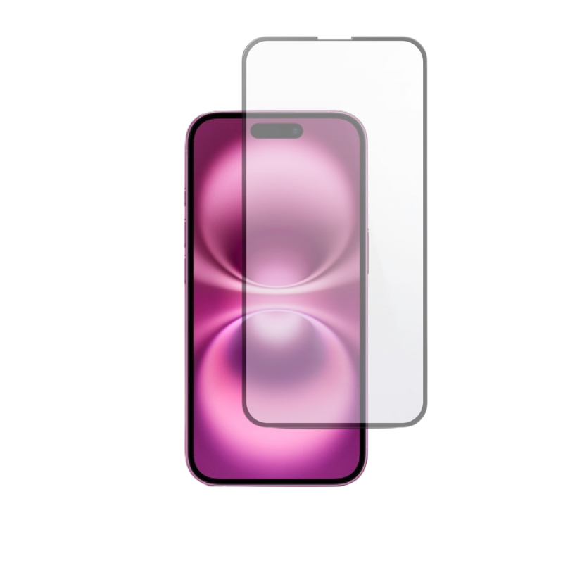 Protection Écran Verre Trempé avec Bords Noirs pour iPhone 16/16 Plus/16 Pro/16 Pro Max - Anti-Reflets, Sensibilité Complète
