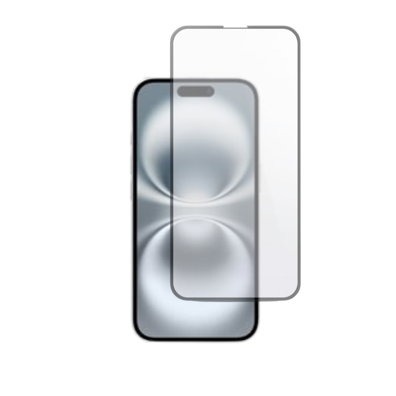 Protection Écran Verre Trempé avec Bords Noirs pour iPhone 16/16 Plus/16 Pro/16 Pro Max - Anti-Reflets, Sensibilité Complète