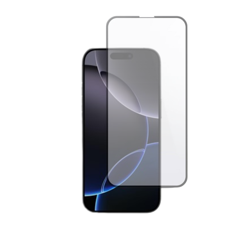 Protection Écran Verre Trempé avec Bords Noirs pour iPhone 16/16 Plus/16 Pro/16 Pro Max - Anti-Reflets, Sensibilité Complète
