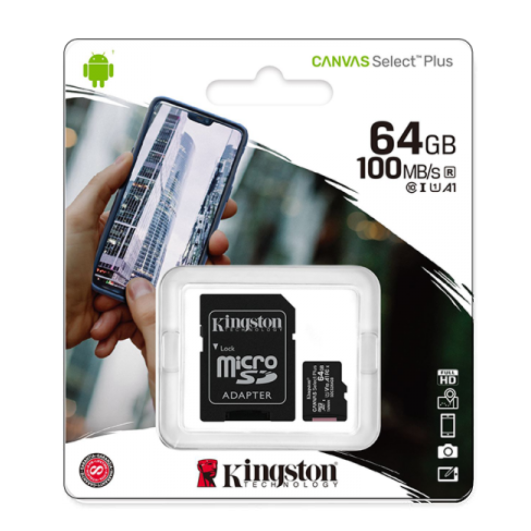 Kingston Carte microSD 64GB Canvas Select Plus SDCS2 - Classe 10
