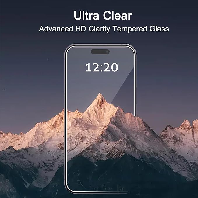 Protection d'Écran en Verre Trempé Ultra-Clair pour iPhone 15/15 Plus/15 Pro/15 Pro Max - Résistant aux Rayures et Chocs, Installation Facile, 0,33mm
