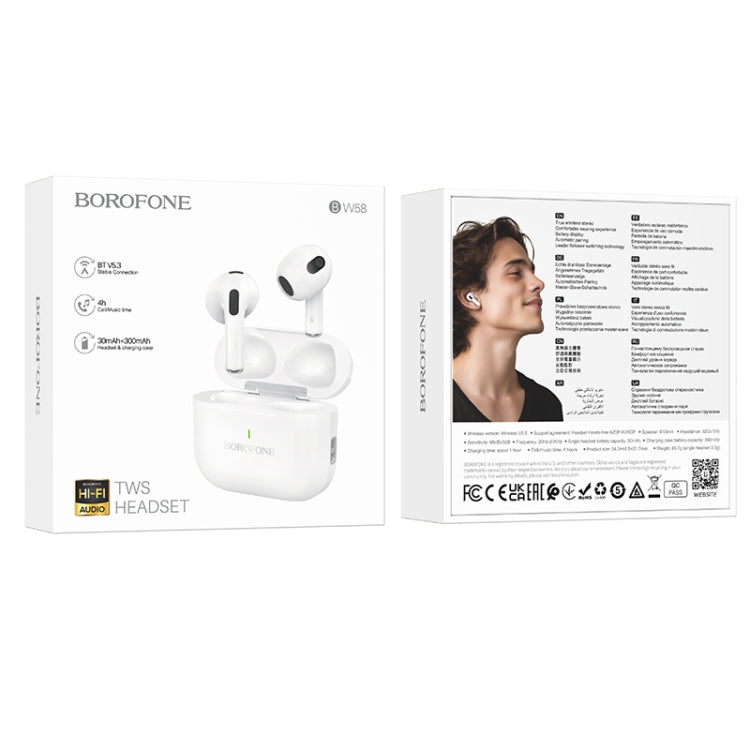 Écouteurs Sans Fil Borofone BW58 – Bluetooth 5.3, Commandes Tactiles