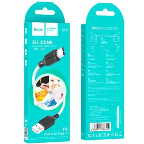 Câble de charge en silicone USB vers Type-C, 3A 1m