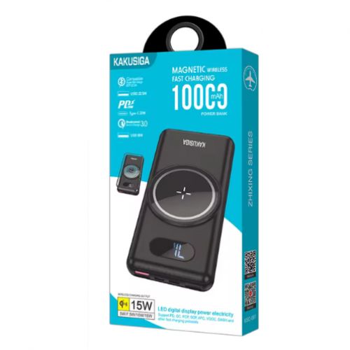 KSC-661 Power Bank portable à charge rapide sans fil magnétique 10000mAh 15W Alimentation sans fil