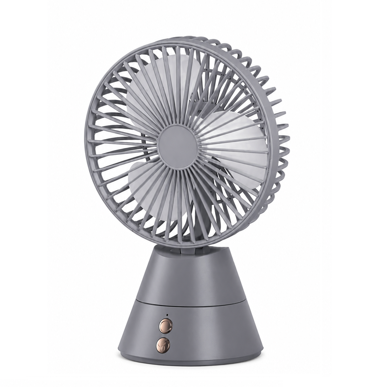 Mini Ventilateur de Bureau Rechargeable avec Veilleuse LED, 3 Vitesses Réglables et Stickers DIY Batterie 1200mAh