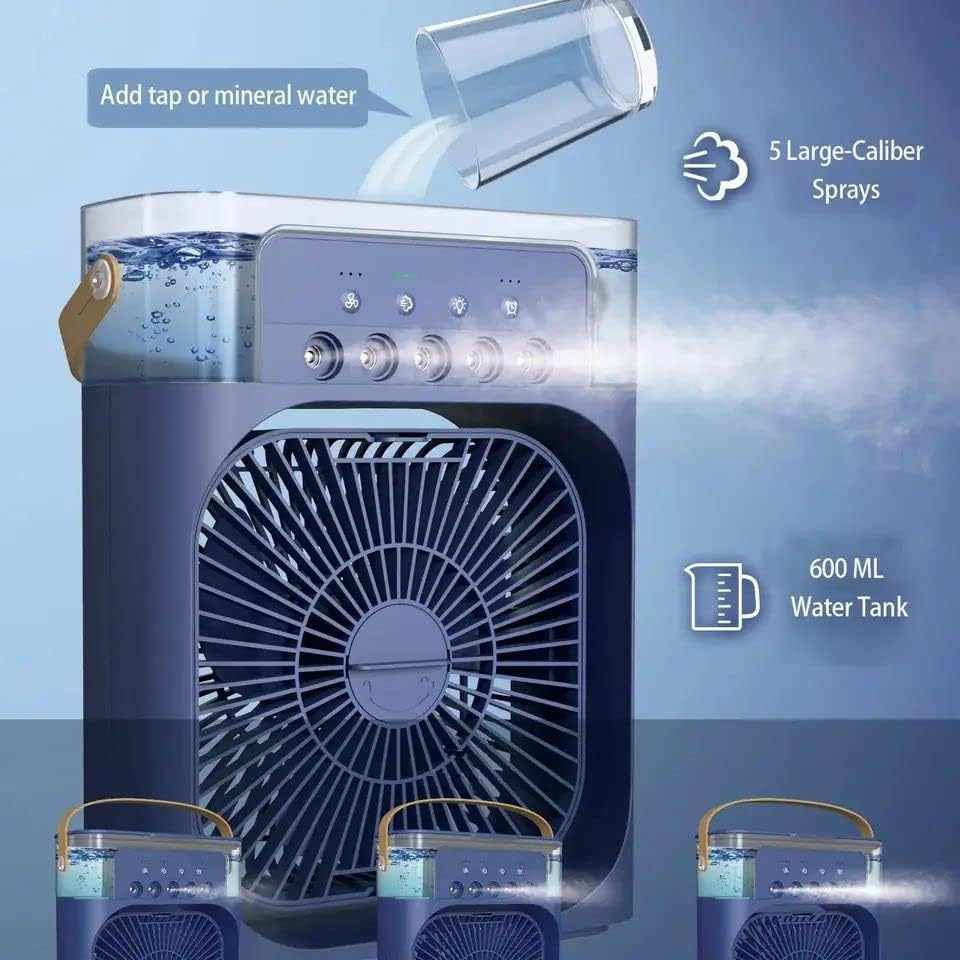 Ventilateur Refroidisseur Portable USB-C avec Brumisation, Eau & Glace 3 Vitesses