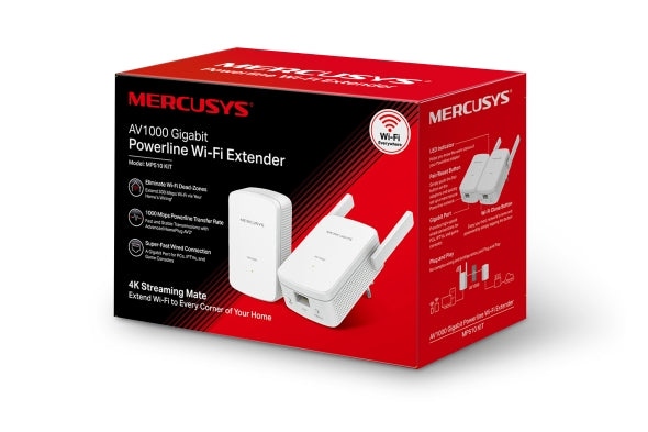 Mercusys Kit CPL 1000 Mbps avec WiFi 300 Mbps et Port Gigabit - Extension Facile et Plug & Play