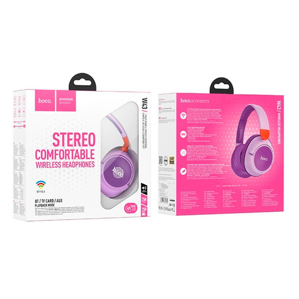 Casque Sans Fil Hoco W43 Adventure– Bluetooth 5.2, Autonomie 25h, Modes Multiples