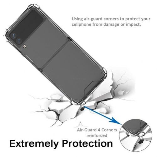 Coque, protection complète en cristal de pour Samsung Galaxy Z Flip 3/4/5/6 5G (transparent)