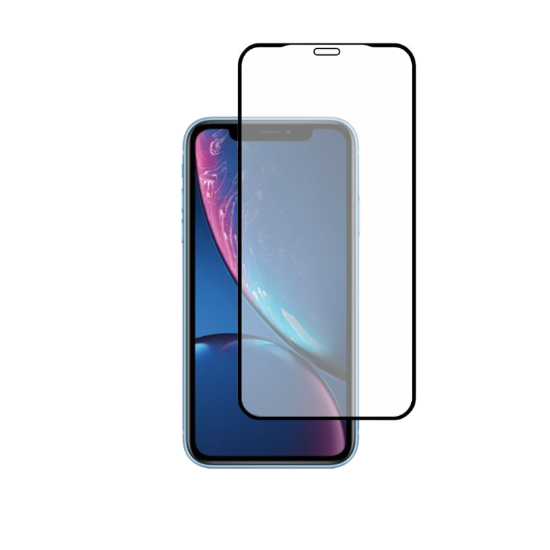 Protection Écran Verre Trempé avec Bords Noirs pour iPhone XR/X/XS/XS Max - Anti-Reflets, Sensibilité Complète