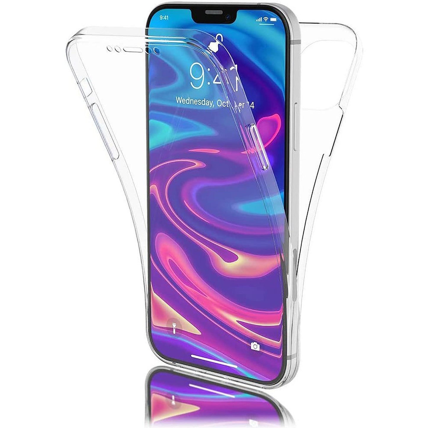 Coque Transparente pour iPhone 12/12 Pro, 360 Degré Complète Antichoc