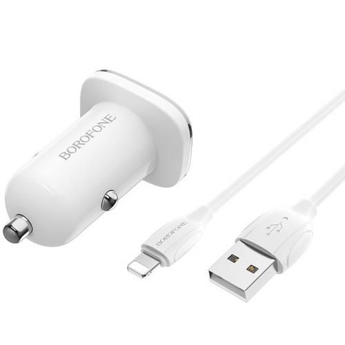 chargeur de voiture à double port d'alimentation durable avec iPhone Lightning 2.4A