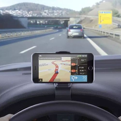 Support Telephone Voiture Clip sur Tableau De Bord, GPS, Appels, Réglable, Securite Conduite