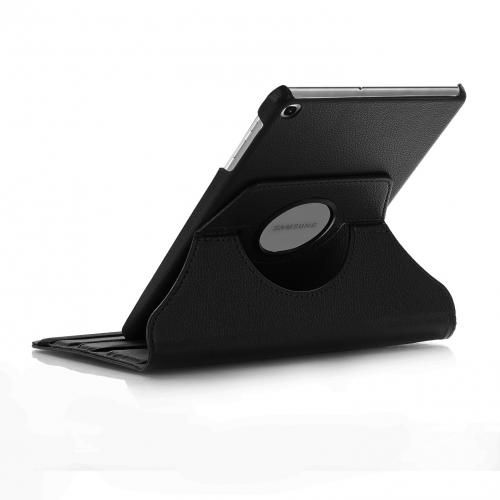Coque Samsung Galaxy Tab A 8.0 2019 / T295 / T290 Litchi Pattern 360 Rotating Leather Cover noir
