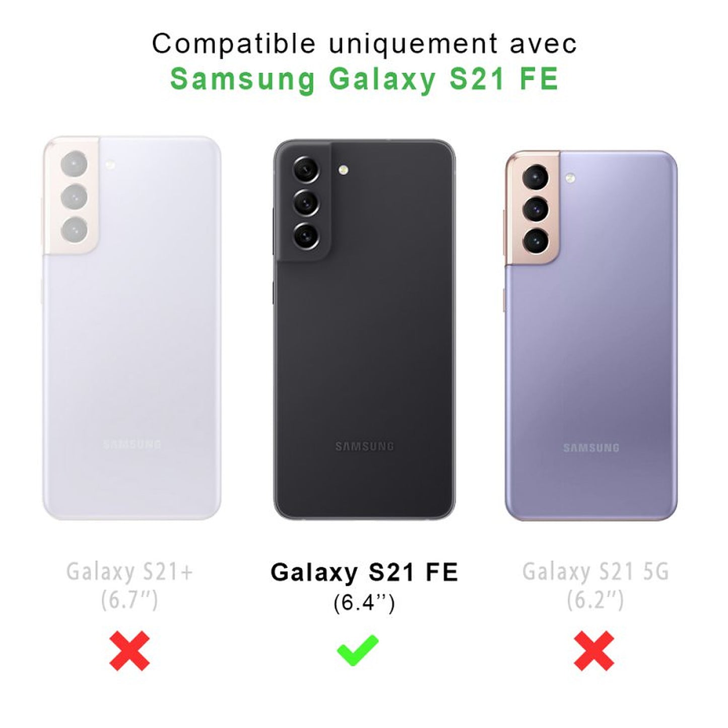 Coque pour Samsung Galaxy S21 FE Protection Avant Arriere 360° Intégrale Housse transparente Motif Ultra résistante