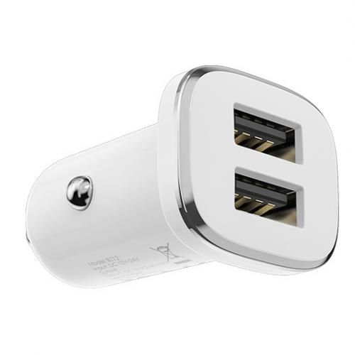 chargeur de voiture à double port d'alimentation durable avec iPhone Lightning 2.4A