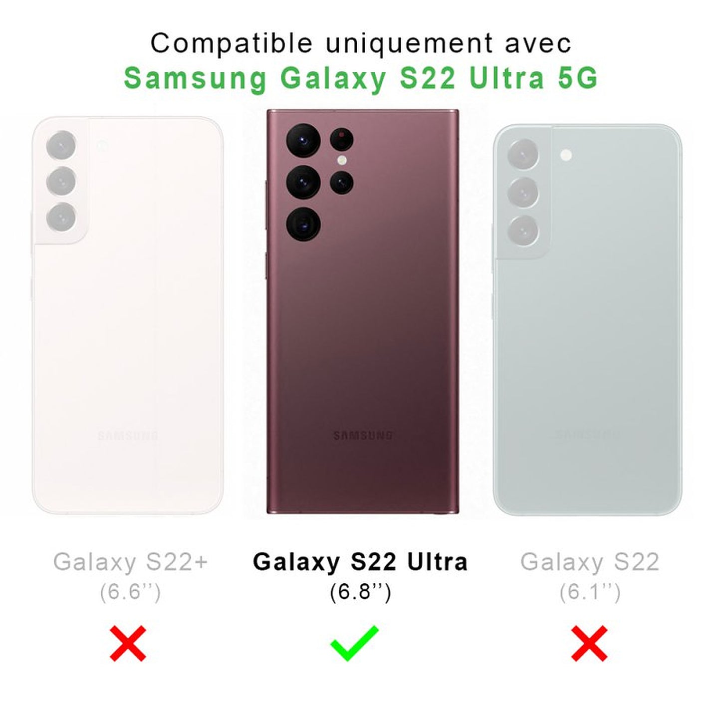 Coque pour Samsung Galaxy S22 Ultra 5G Protection Avant Arriere 360° Intégrale Housse transparente Motif Ultra résistante
