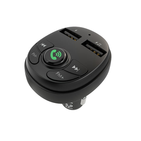 Chargeur de voiture avec emetteur FM sans fil Bluetooth Adaptateur 2 USB