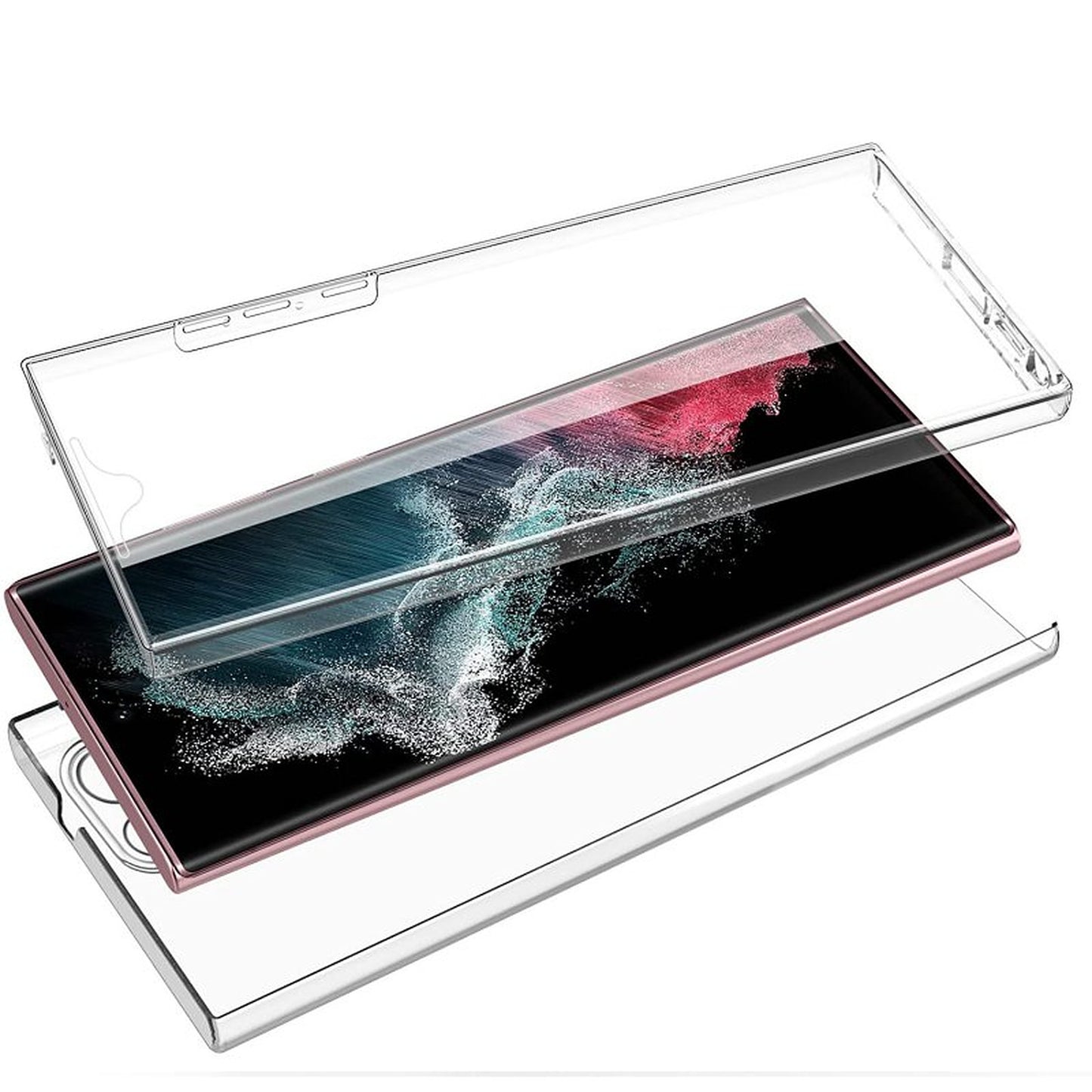 Coque pour Samsung Galaxy S22 Ultra 5G Protection Avant Arriere 360° Intégrale Housse transparente Motif Ultra résistante