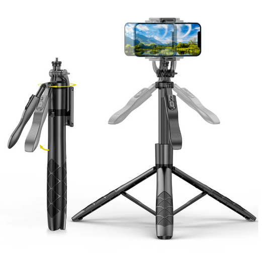 Selfie Sans Fil 3 en 1 avec Trépied et Télécommande Bluetooth–Rotation 360° pour Photos Pro