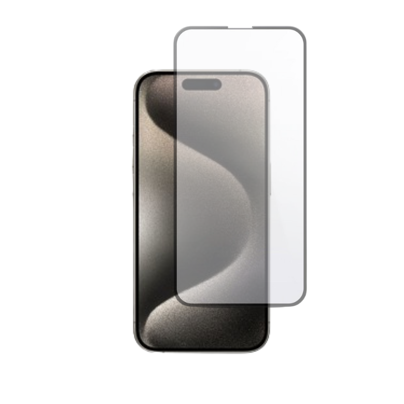 Protection Écran Verre Trempé avec Bords Noirs pour iPhone 15/15 Plus/15 Pro/15 Pro Max - Anti-Reflets, Sensibilité Complète