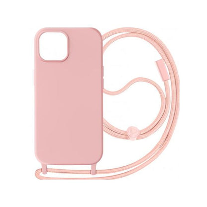 Coque Cordon pour iPhone 14 Semi-rigide Lanière Tour du Cou 80cm