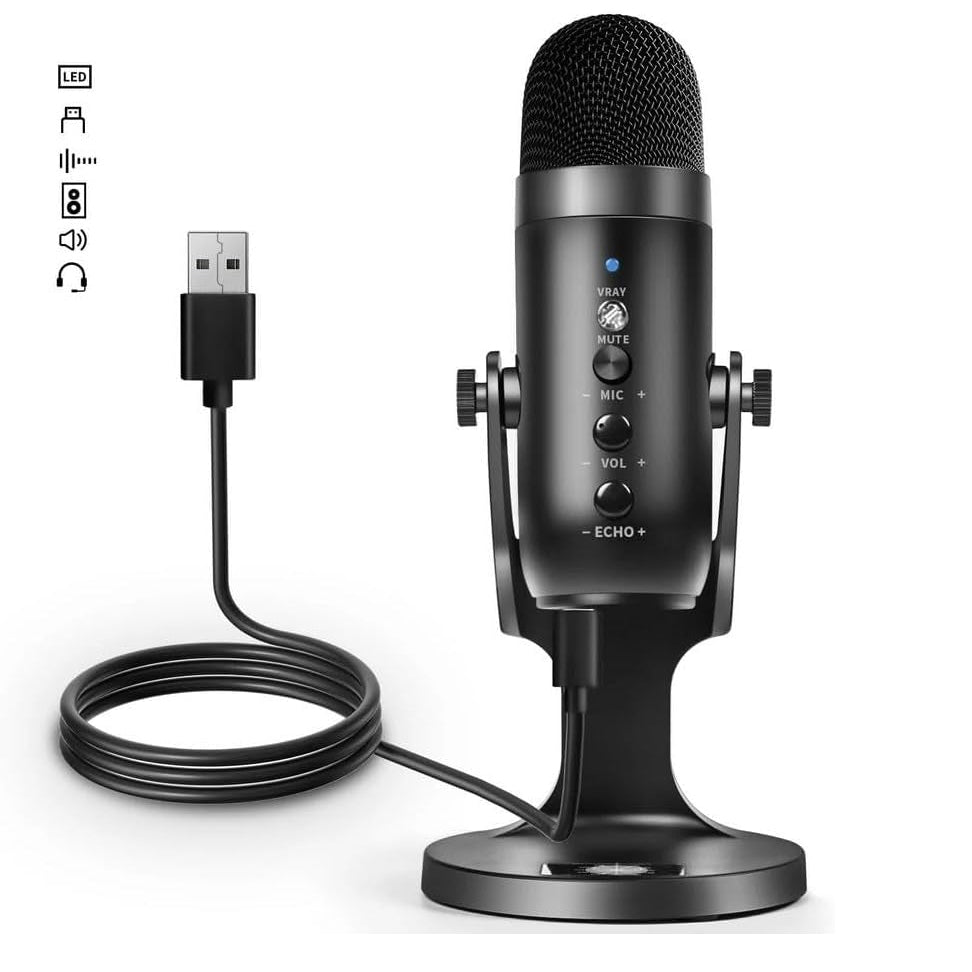 Microphone Professionnel USB Type-C Multifonction Podcast Microphone