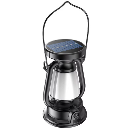 Lampe Rétro Tricolore LED - Lampe Suspendue Portable avec Charge Solaire et USB