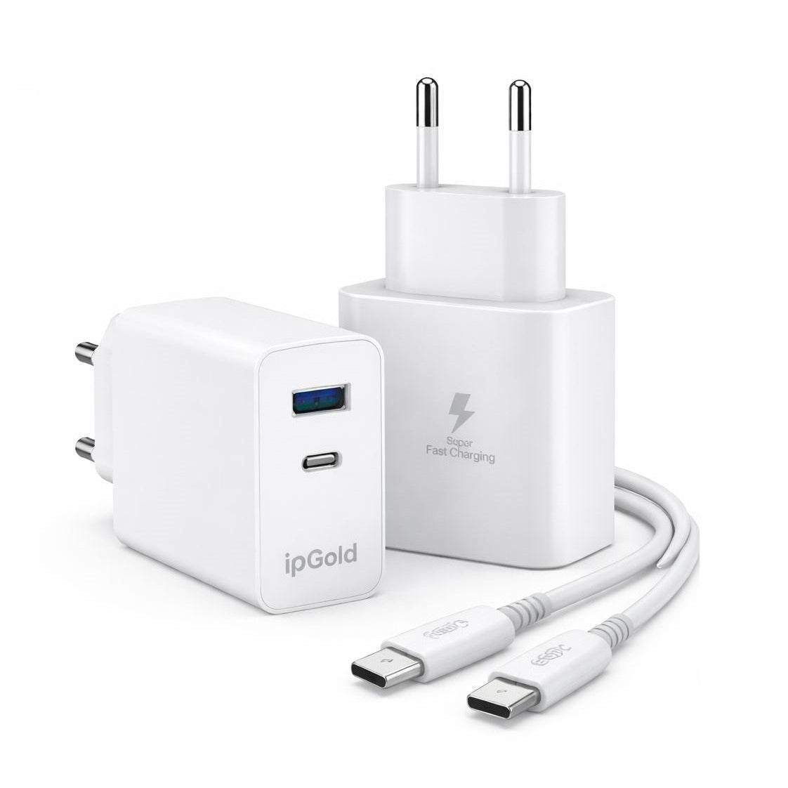Chargeur Rapide 65W USB-C + USB-A avec Câble Type-C vers Type-C