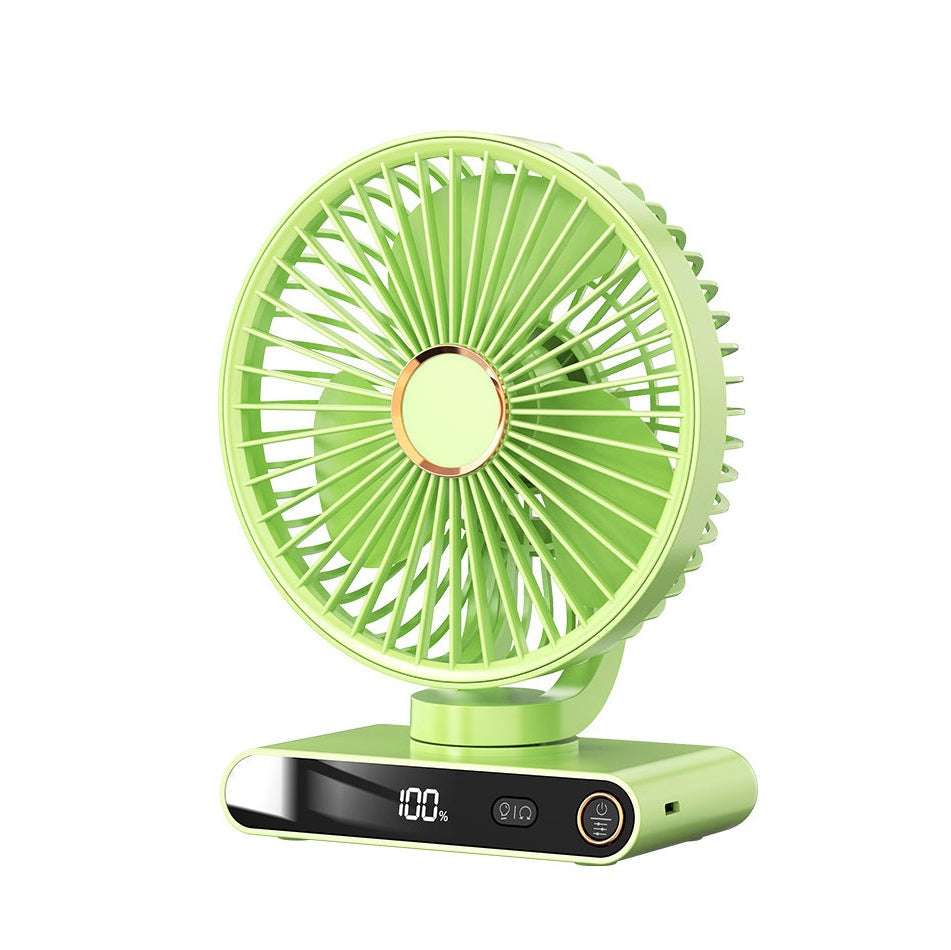 Ventilateur de Bureau Intelligent Auto-Oscillant avec Écran LED Numérique, Veilleuse d’Ambiance et 5 Vitesses de Ventilation Vert
