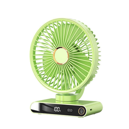 Ventilateur de Bureau Intelligent Auto-Oscillant avec Écran LED Numérique, Veilleuse d’Ambiance et 5 Vitesses de Ventilation Vert