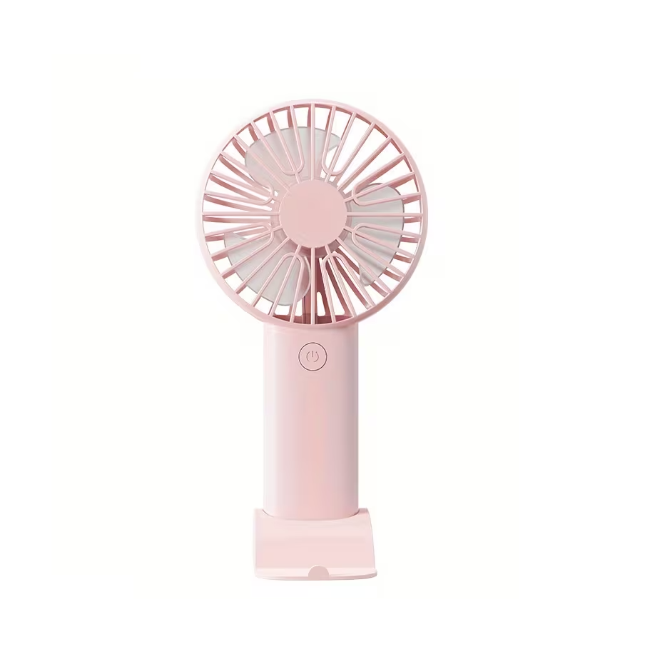 Mini Ventilateur avec Support Téléphone Portable Compact et Portable Rose