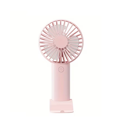 Mini Ventilateur avec Support Téléphone Portable Compact et Portable Rose
