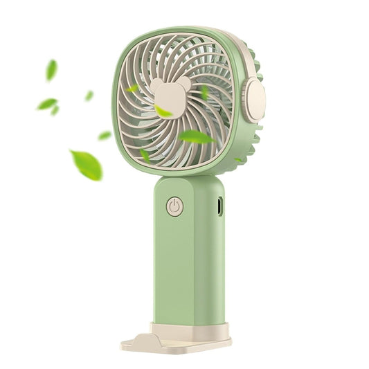 Mini Ventilateur Portable avec Support Téléphone,Rechargeable, 3 Vitesses Réglables Vert&nbsp;