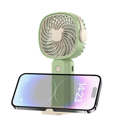 Mini Ventilateur Portable avec Support Téléphone,Rechargeable, 3 Vitesses Réglables Vert&nbsp;