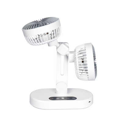Ventilateur de Bureau Double Tête avec Oscillation et Minuterie Intelligente Circulation d’Air 360°