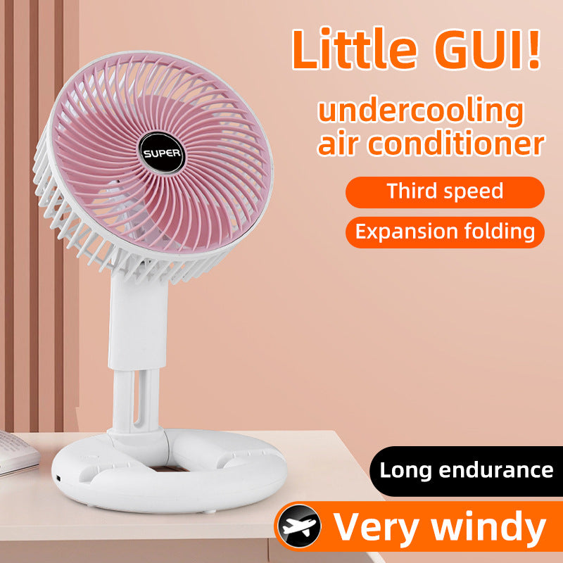 Ventilateur de Bureau 3 Vitesses de Ventilation avec Support Téléphone