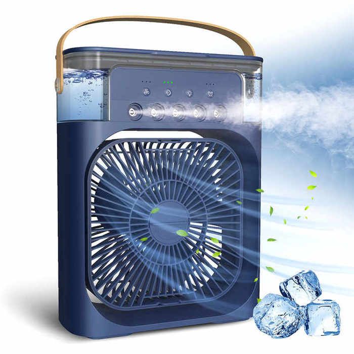 Ventilateur Refroidisseur Portable USB-C avec Brumisation, Eau & Glace  3 Vitesses