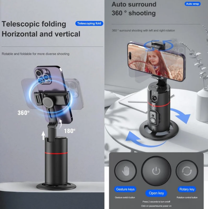 Stabilisateur Bureau Intelligent–Suivi Visage 360° AI, Rotation Auto