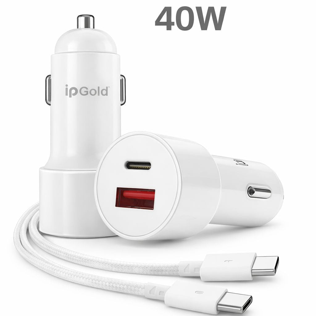 Chargeur Voiture Rapide 40W USB + Type-C avec Câble Type-C–Charge Ultra Rapide