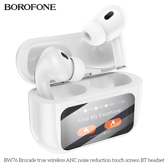Écouteurs Sans Fil Borofone BW76 – Bluetooth 5.4, Écran Tactile Intelligent, ANC, Autonomie 4h