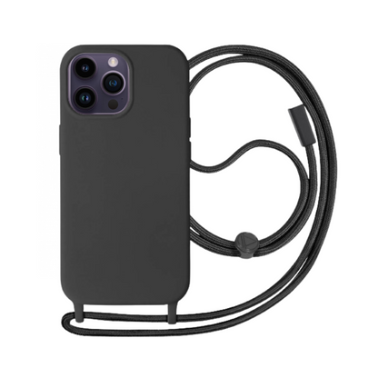 Coque Cordon pour iPhone 14 Pro Semi-rigide Lanière Tour du Cou 80cm