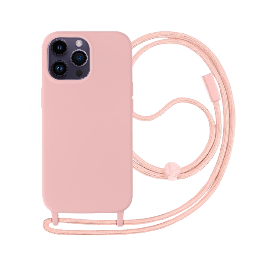 Coque Cordon pour iPhone 14 Pro Semi-rigide Lanière Tour du Cou 80cm