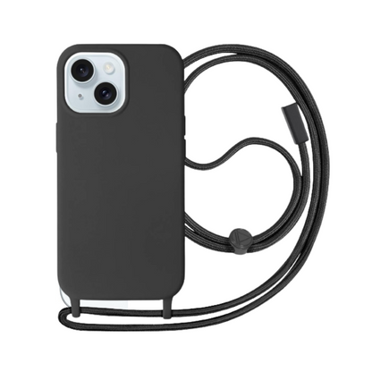 Coque Cordon Pour Apple iPhone 15 Semi-rigide Lanière Tour du Cou 80cm