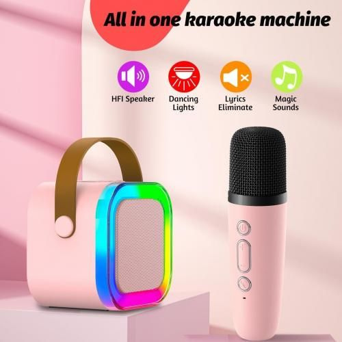 Mini haut-parleur Bluetooth avec microphones sans fil,Avec technologie de conversion vocale,Pour les enfants