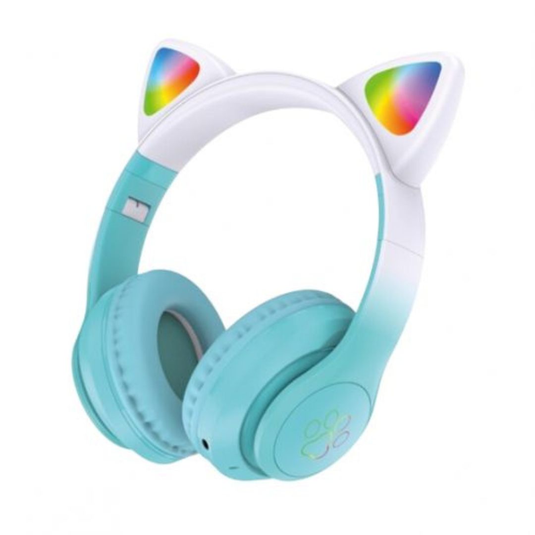 Cat Ear Casque d'écoute sans fil avec micro pour les enfants 12 heures de musique.