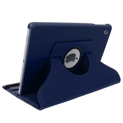 Coque iPad 10.2 en Cuir Rotative 360° Rose avec Support Intégré Protection Antichoc bleu marine