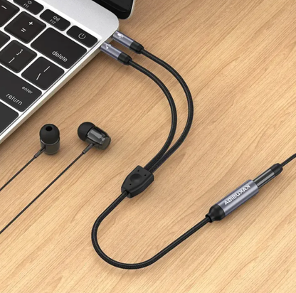 Câble Adaptateur Audio 2 en 1 Jack 3,5 mm vers Casque + Microphone