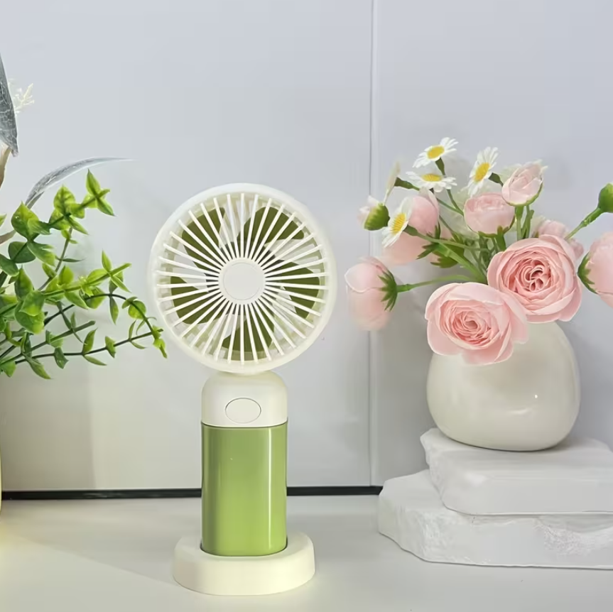 Mini Ventilateur Portable Type-C,Rechargeable, 3 Vitesses Réglables Vert