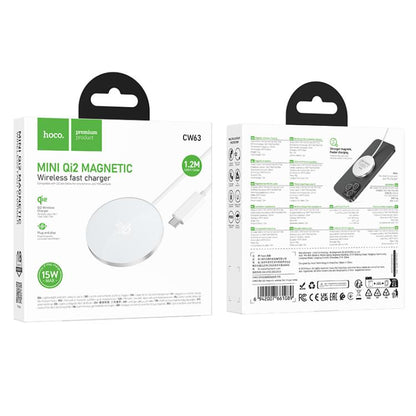 Hoco CW63 Chargeur rapide sans fil magnétique Qi2 15W (blanc)
